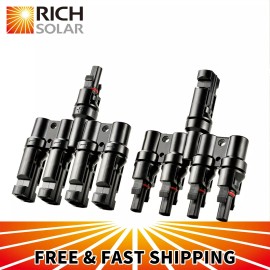 RICH SOLAR One Pair Solar Panle Branch Connectors MMMMF+FFFFM Solar Panel Connectors