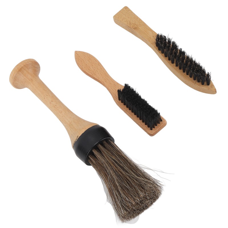 3pcs Barber Brush Set Professional Soft Bristles Portable Barber Neck