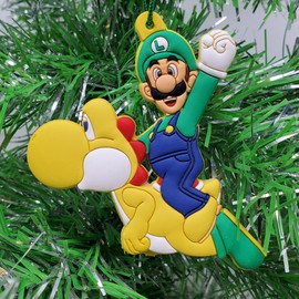 Mario Brothers Luigi Riding Yoshi Ornament (Unique Shatterproof Design)
