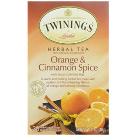 Twinings of London Orange & Cinnamon Spice Herbal Tea Bags, 20 Count