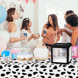 QISOLIY Black Clear Iridescent Card Box for Party 8.7" Wedding Card Boxes for Reception Holder Money Box for Birthday, Baby & Bridal Shower, Graduation, Retirement, Anniversaries Party Decoration