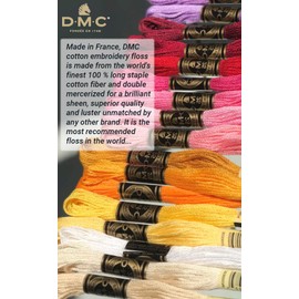 DMC Embroidery Floss Pack, Popular Colors, DMC Embroidery Thread, DMC Floss Kit Include 36 Assorted Color Bundle with DMC Mouline Cotton White/Black and DMC Cross Stitch Hand Needles.
