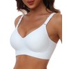 HORISUN Comfortable Bras for Women Supportive Wireless Bra Full Coverage(White