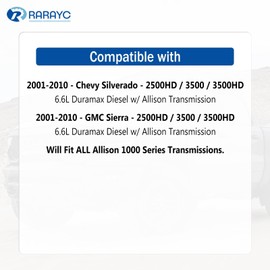 RARAYC Allison 1000 Transmission Filter Kit Compatible with Chevy GMC 2001-2010 Genuine 29537965 Shallow Pan Filter & 29539579 Spin-On Filter 6.6L Duramax (does not fit deep pans)