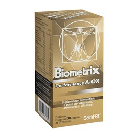 Biometrix A-OX, suplemento alimenticio, A base de Vitaminas, Minerales y Ginseng, Frasco con 30 cpsulas                                               