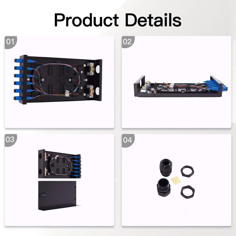 SC SM 6Port Box +Cables Wall Mount Fiber Enclosure with