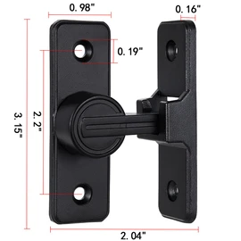 Wocoe Barn Door Latches,Black 90 Degree Gate Lock,Flip Gate Latches Hardware,Zinc Alloy Right Angle Door Lock Latch,Door Security Sliding Door Latch Lock for Cabinets
