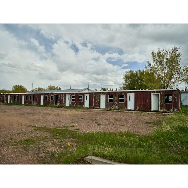 Photo- Long-Abandoned Motel in The Town of Fort Bridger, Wyoming,
