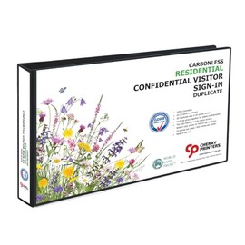 Cherry GDPR Compliant Residential Confidential Visitor Sign in Binder | 50 Duplicate Sets | A4