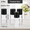 4 Pcs 30ML Clear Empty Glass Essential Oil Roller Bottles