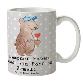 Mr. & Mrs. Panda Tasse Klempner Helden - Geschenk, Herz für Handwerk, Beruf, Tasse bedrucken, Handwerkskunst, Klempnerarbeiten, Lächeln zaubern,