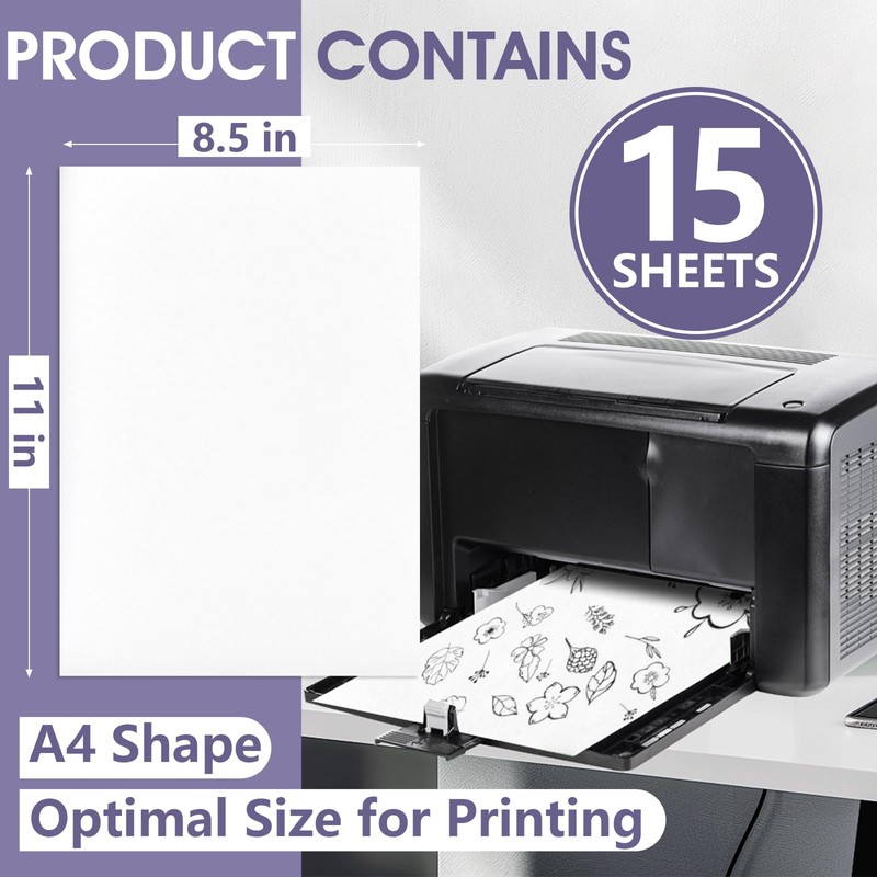 NUITPY 15PCS 8.5" x 11" Sticky Water Soluble Embroidery Stabilizer,