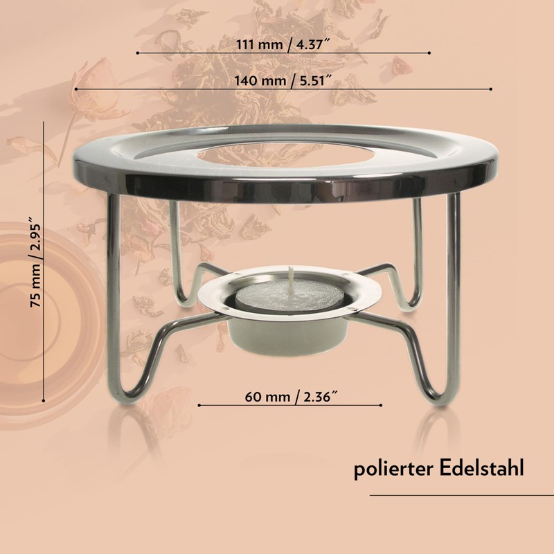 Finum Stainless Steel Tea Warmer, Silver