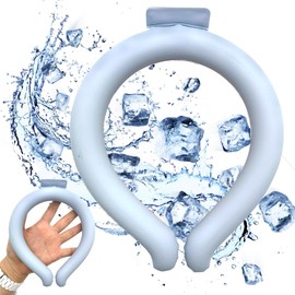 Neck Cooling Tube, Reusable Wearable Cooling Neck Wraps for Summer Heat, Cooling Starts at 28°C, Relief for Hot Flashes and Fever Smart ice Neckband for All Sports Outdoor Activities, 1 Pcs (Blue/M)