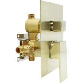 3-Way Concealed Brass Shower Valve Brushed Gold 3-Outlet Function Diverter Flow Control Mixer Mixing Rough-In Complete ShowerColor: Brushed gold, Bath & Shower Faucet Type: Other