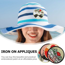 Artibetter 4pcs Sunrise Sunset Patch Embroidered Mountain Patch Funny Decorative Repair Applique Badge Iron On Sew On Emblem for DIY Clothes Dress Hat Jeans Accessory