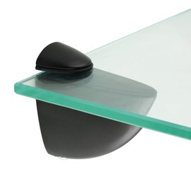 Alise 2 Pcs Adjustable Brackets Board/Glass Floating Shelf Brackets Wall Mount Shelves Support Holder Accessories,BL007B-2P Black Finish