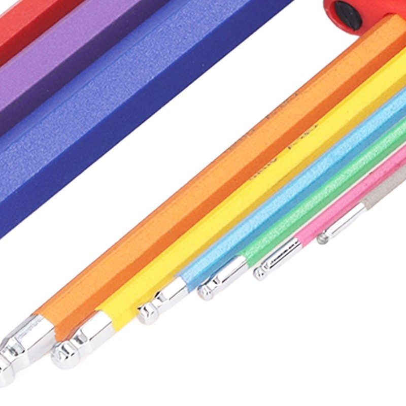 9 Pcs Hex Wrench Set Color Coded Non Slip CR