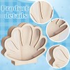 NBEADS Seashell Display Box, Shell Shaped Wooden Shell Display Case