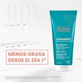 Avene Cleanance Gel Limpiador Facial y Corporal para Piel Grasa, Mixta y Sensible con Imperfecciones, con Agua Thermal, Efecto Matificante y Calmante 