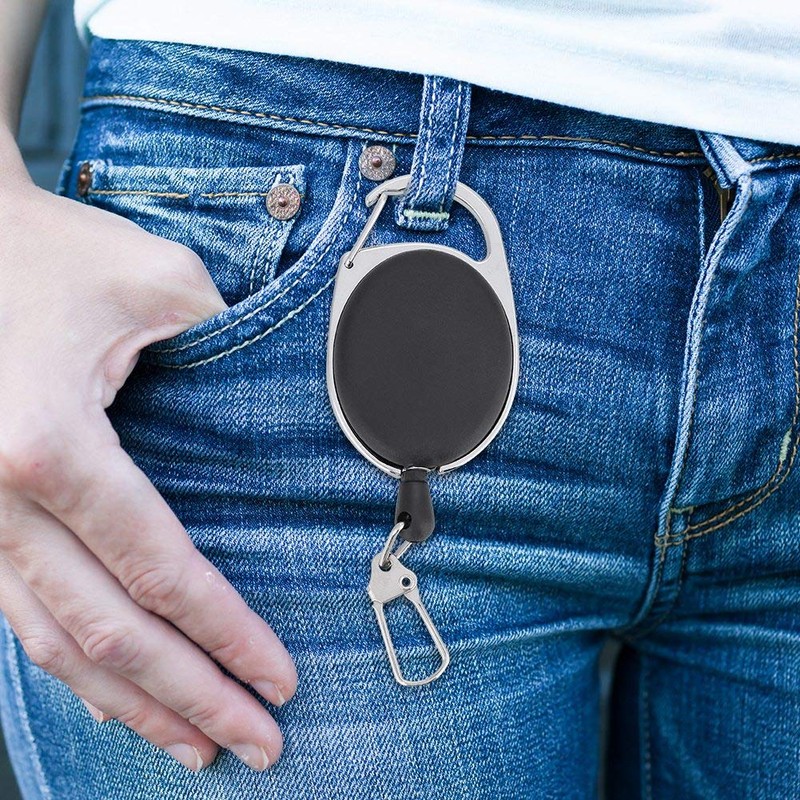 Alomejor Retractable Key Ring ABS High Performance Retractable Key Chain