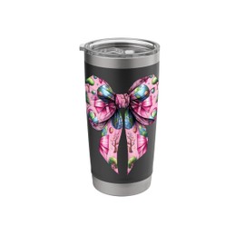 Coquette Bow Earth Day Save the Planet Earth Pink Pink Stainless Steel Insulated Tumbler