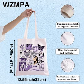 WZMPA Song Lyrics Aesthetic Tote Bag Singer Tour Concert Gift Singer Musical Themed Shoulder Bag Singer Merchandise (dude guts TG)