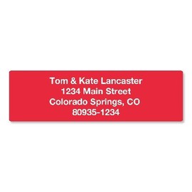 Solid Red Rolled Address Labels Roll of 250