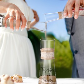 Irenare Unity Sand for Wedding Ceremony Set Include Ceremony Vase, Sand, Cork Stopper for Weddings Engagement Anniversary(Rustic)