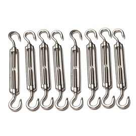 URBEST M4 Stainless Steel 304 Hook & Hook Turnbuckle Wire Rope Tension Pack of 8