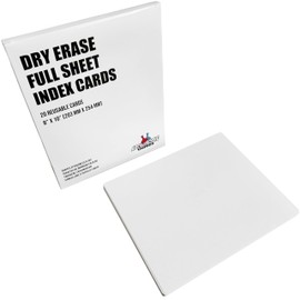Dry Erase Home School Sheets - Reusable Pages (8" x 10") 20 Sheets and Box, Study Guide, Flash Cards, Sketch Sheets