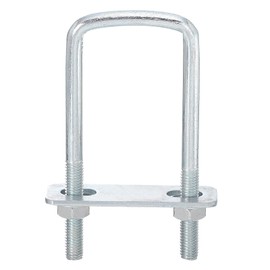 sourcing map Square U-Bolts, 6 Sets 50mm Inner Width 130mm Length M8 Zinc-Plated Carbon Steel U Clamp Bolt with Nuts and Plates, for Boat Trailer