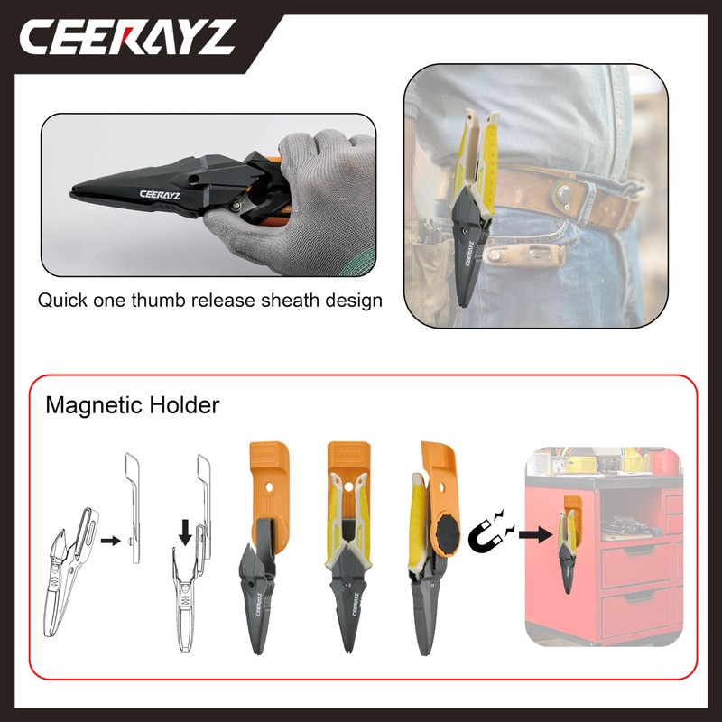 CEERAYZ 200mm Scissors All Purpose Heavy Duty, Garden Shears, Scissors