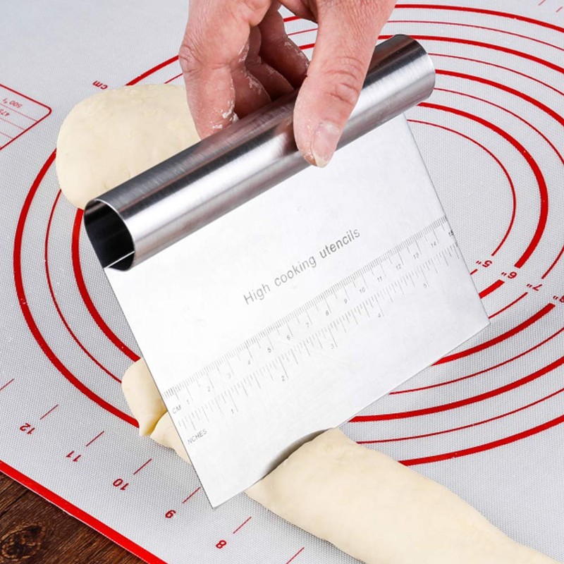 Youery Stainless Steel Bench Dough Scraper，Scraper Chopper Dough Cutter with