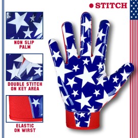 Dot Stitch football gloves (USA, Adult Medium)