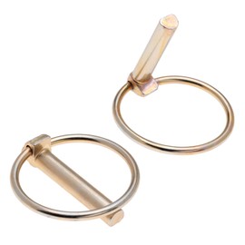 10x41mm Linchpin (Pack of 2), Lynch Retaining Pin, Lynch-pin, O-Type Safety pin, Shaft Locking Linch Pin, Clip Pin with Ring, DIN11023 Axle Pin for Tractor, Trailer, Truck, Mower, PTO, Digger, Boat