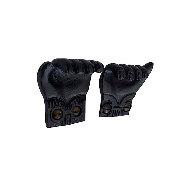 Pair of Tiny Hand Window Sash Lifts in Bronze