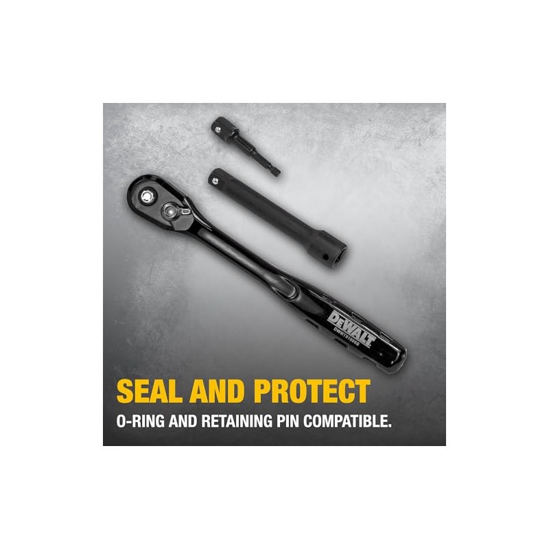 DEWALT Impact Socket Set with Ratchet, Metric/SAE, 1/2" Drive, 23-Piece
