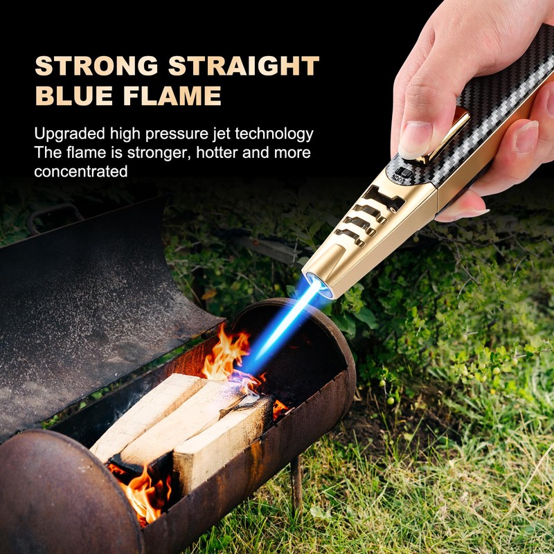 Lighter,Powerful Firepower Adjustable Dual-Arc Torch Lighter Windproof for Outdoor Activities