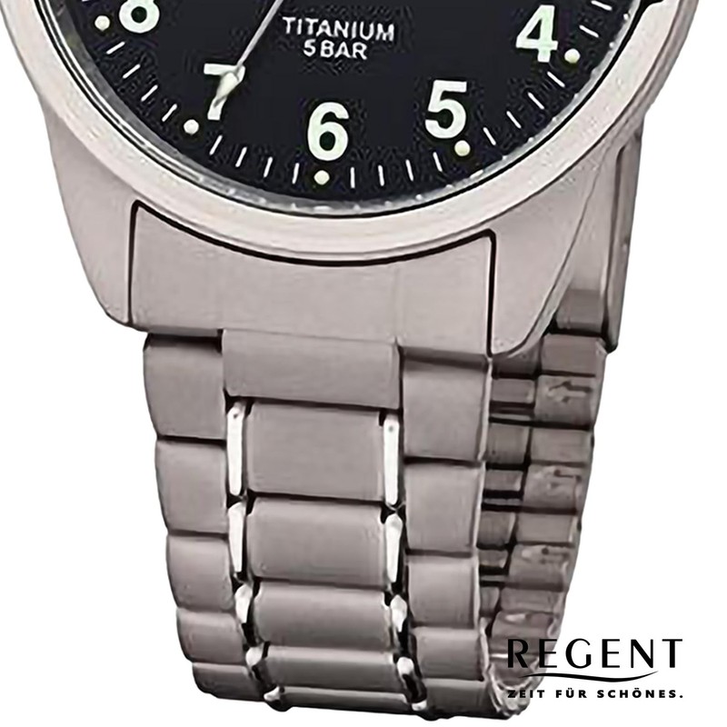 REGENT Men's Watch with Design Titanium Link Bracelet and Titanium