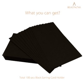 BEADNOVA Earring Display Cards 100 Pcs Black Earring Cards for Jewelry Ear Stud Card (2 x 3.5 Inches, Black)
