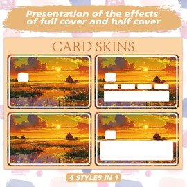 Peacoblue Bank Card Sticker Dusk Landscape Credit Debit Card Custom Skin Cover Protector, 4 Styles Waterproof Scratch-Proof and Attractive Decal for Most Popular EBT Transportation Key Card