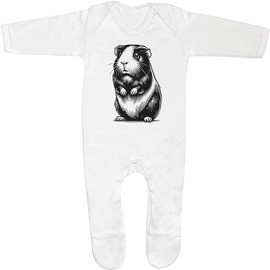 Azeeda 3-6 Month 'Guinea Pig Standing' Baby Romper Jumpsuit/Sleep Suit (SS00101038)