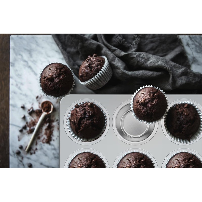 Leonyo 6-Cup Cupcake Pan, Stainless Steel Standard Size Cupcake Pans