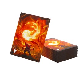 Gamegenic – MTG – Secrets of Strixhaven Premium Art Sleeves: Mountain – Accessorio da Gioco – Custodie Stampate a Colori – Finitura Testurizzata – Multilingue