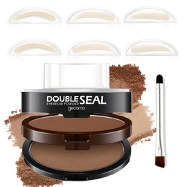 Eyebrow Colour Powder, Two-Tone Waterproof Eyebrow Stamp Eyebrow Powder, One Step, Easy to Use Eyebrow Stencil, Highly Pigmented, Long Lasting Eyebrow Colouring Kit