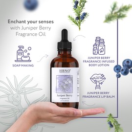 HBNO California Bottled Juniper Berry Fragrance Oil 4 fl oz (120ml) - Premium Grade Juniper Berry Oil (Fragrance), Perfect for Cleaning, Aromatherapy, DIY, Soap and Diffuser - Juniper Berry Oil