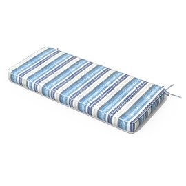 TWLEAR Outdoor Bench Cushion, Patio Furniture Cushion 48 x 18 x 3 Inch, Water Resistant Garden Sofa Swing Pad Settee Loveseat Couch Replacement Cushion, 1 Pack, Stripe Layered Blue
