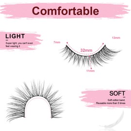 SONAFEEL Fake Lashes Natural Eyelashes Wispy Strip Lashes 13mm 10Pairs Short Natural Cat Eye Faux Mink False Eyelashes
