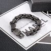 Klapgo Wave Engraved Chain Men's Stainless Steel Bracelet Black